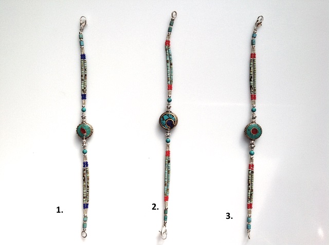 Bracelets en turquoise et corail - modle 2